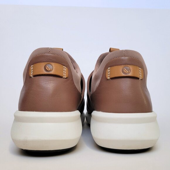 Clarks Unstructured Un Rio Slip On Lace Up Leather Sneaker Shoe Dark Blush 9.5M - Picture 7 of 10